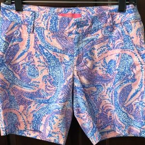Lilly Pulitzer Jayne Stretch Short In Coastal Blue Maybe Gator